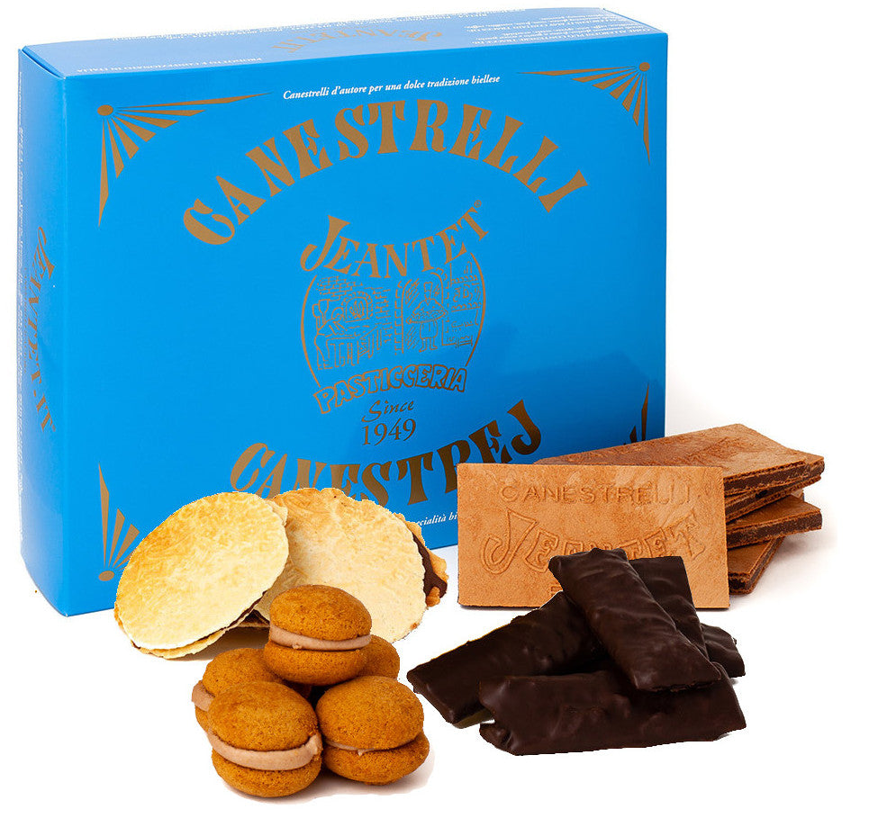 Mix Canestrelli, Canestrej, Note di G.Verdi e Le Rue del Ricetto di Candelo in scatola di cartone