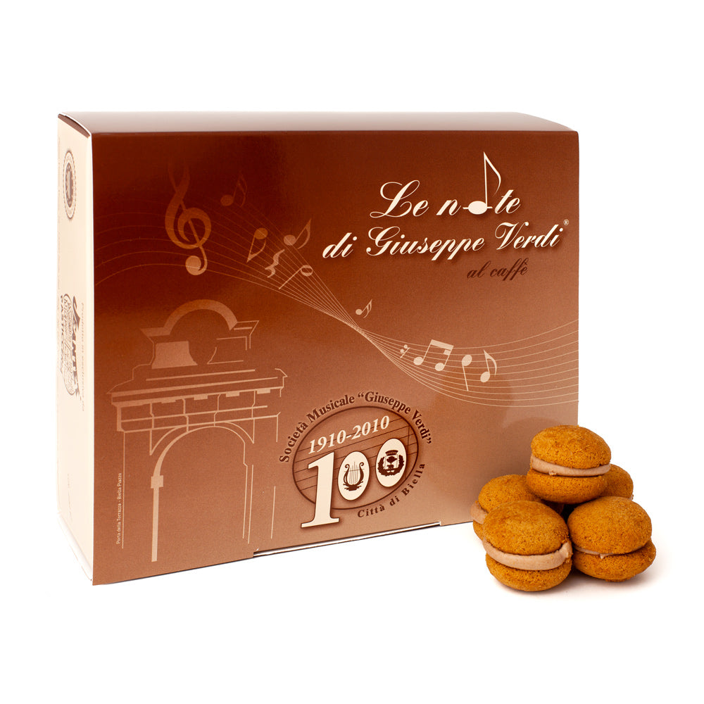 Le note di Giuseppe Verdi in scatola di cartone